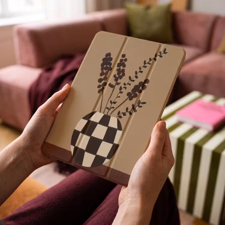 iPad-Hülle - Minimalistisch - Vase - Blumen - Braun — 4