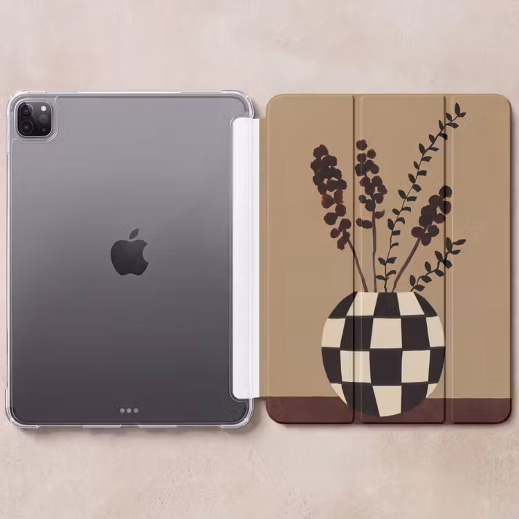 iPad-Hülle - Minimalistisch - Vase - Blumen - Braun — 6