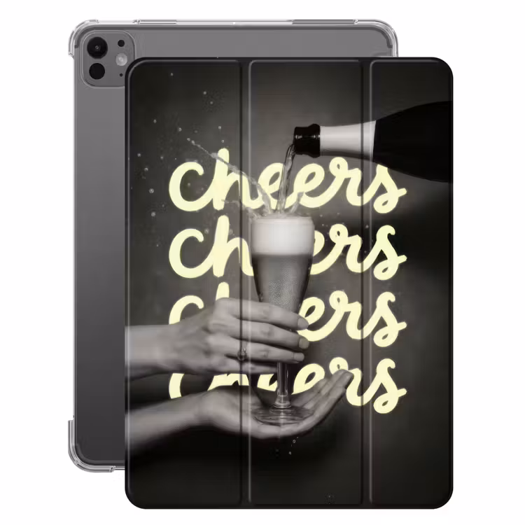 iPad-Hülle - Prost - Wein - Schwarz - Weiß — 1