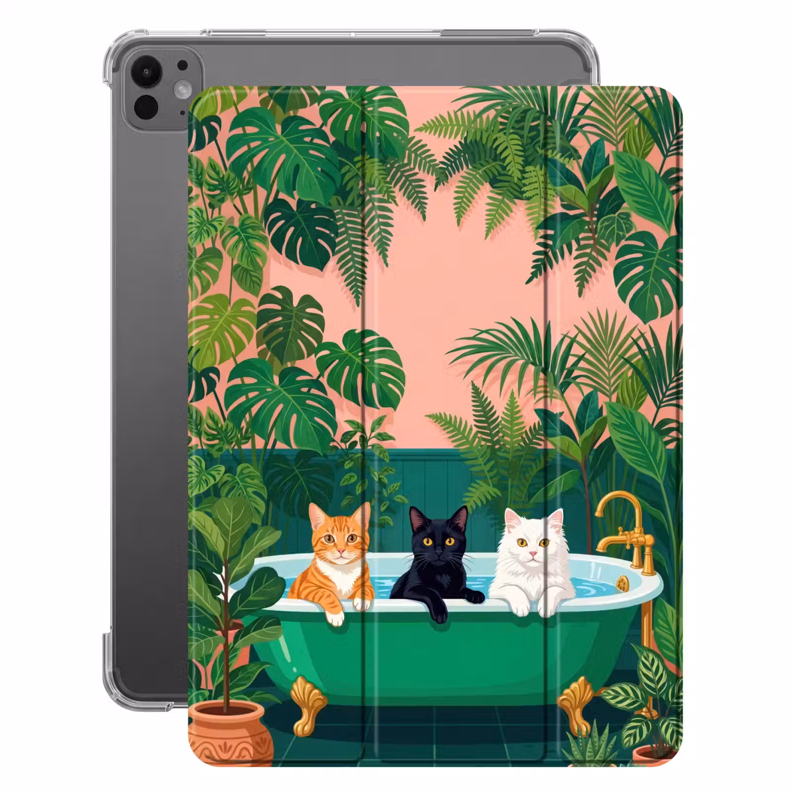 iPad-Hülle - Badezimmer - Katzenparade - Farbenfroh — 1