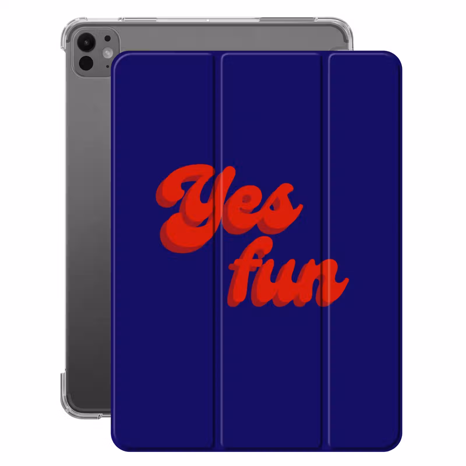 iPad-Hülle - Blau - Rot - Ja, Spaß - 3D — 1