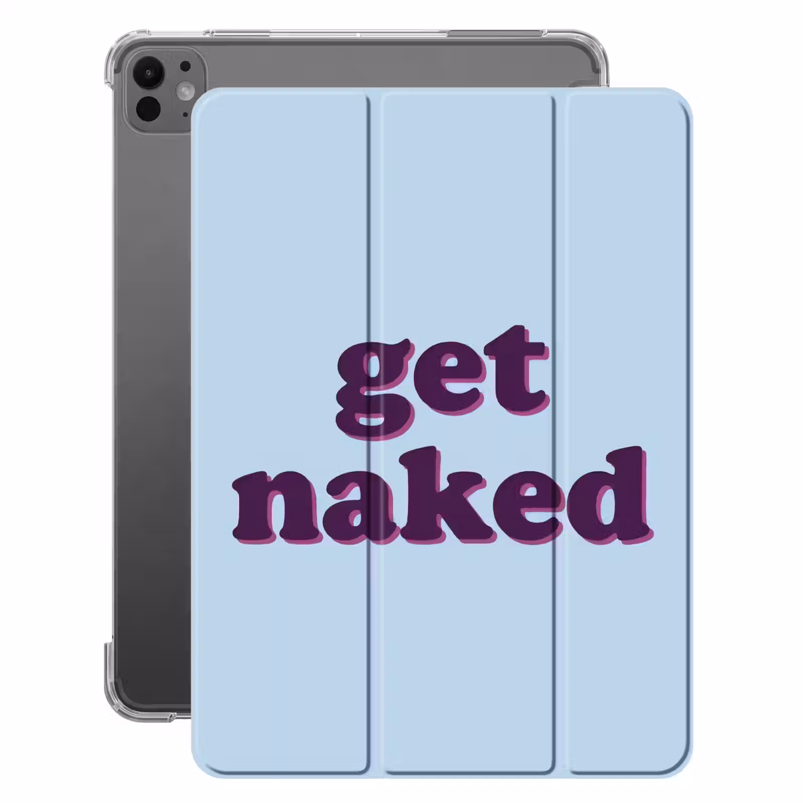 iPad-Hülle - Text – Get naked – Blau — 1