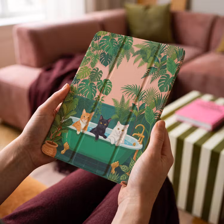 iPad-Hülle - Badezimmer - Katzenparade - Farbenfroh — 4