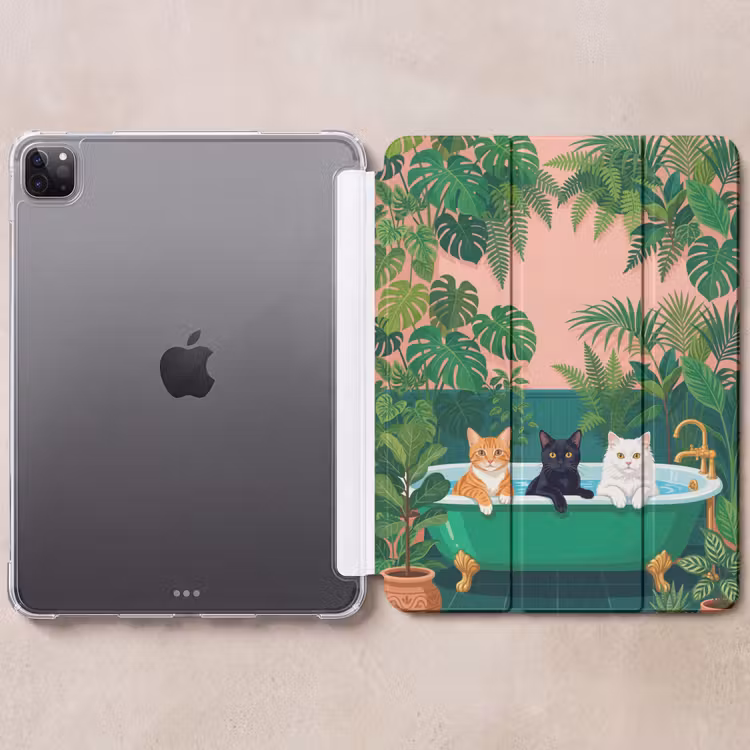 iPad-Hülle - Badezimmer - Katzenparade - Farbenfroh — 6