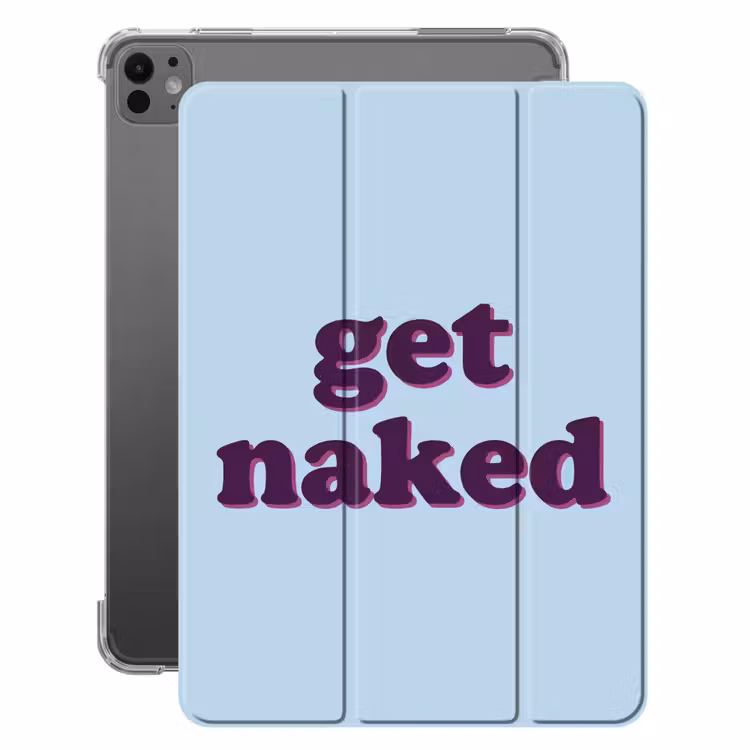 iPad-Hülle - Text – Get naked – Blau — 1
