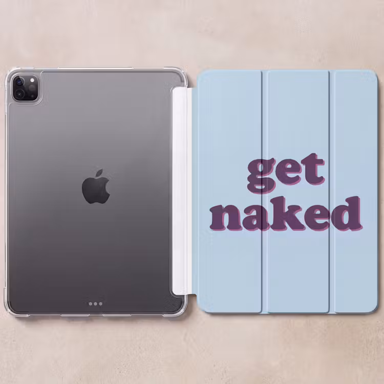 iPad-Hülle - Text – Get naked – Blau — 6