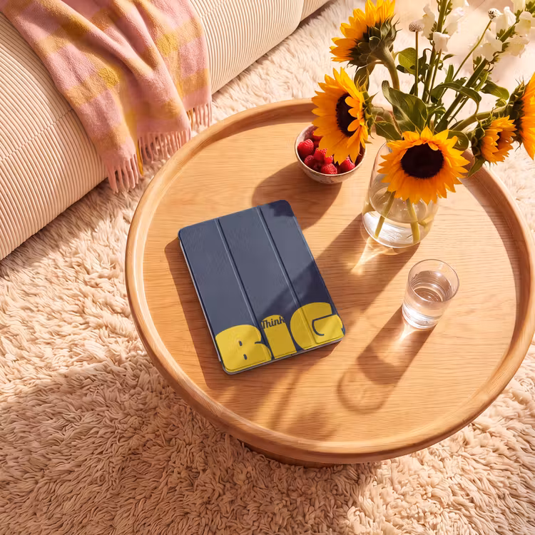 iPad-Hülle - Think big - Blau - Gelb — 2