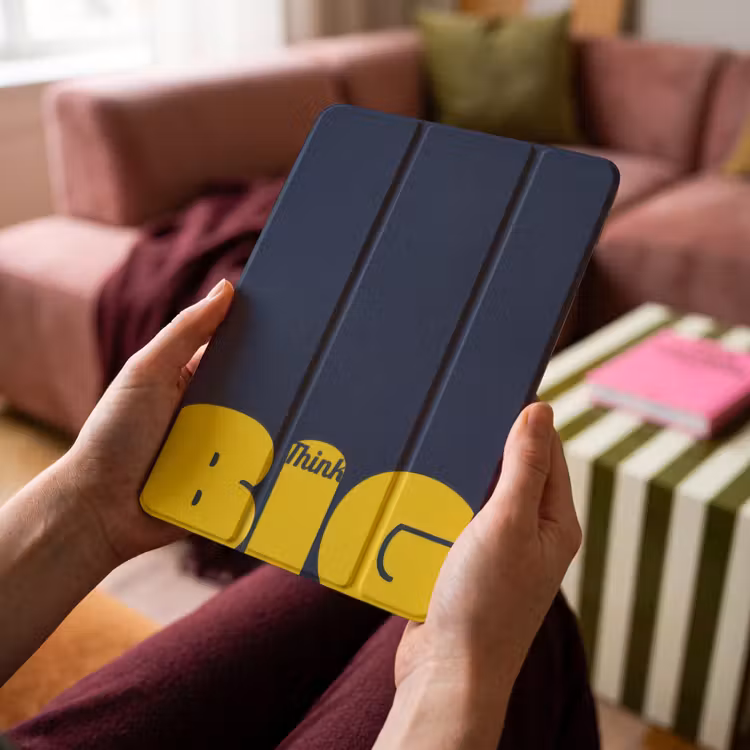 iPad-Hülle - Think big - Blau - Gelb — 4