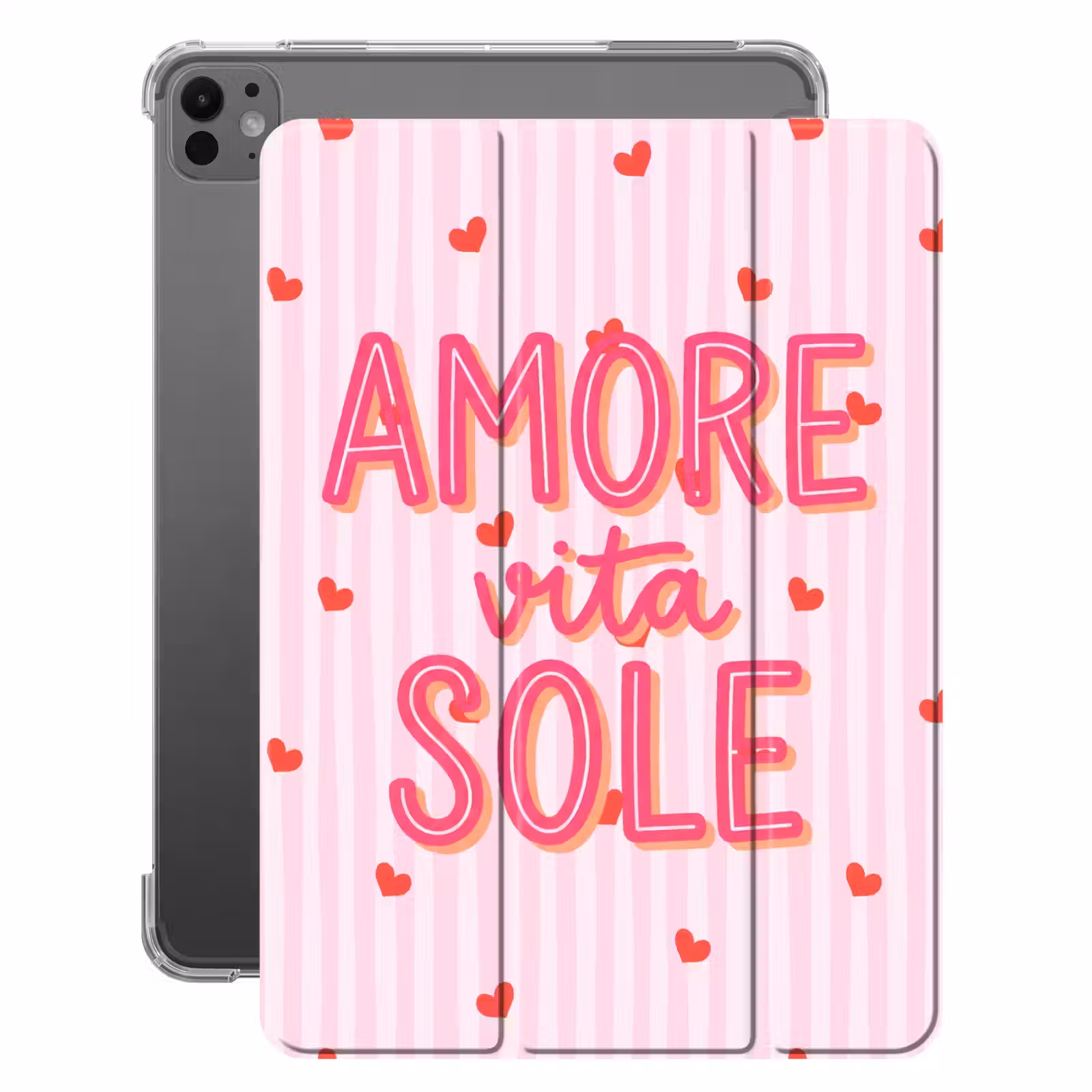 iPad-Hülle - Amore vita Sohle - Rosa - Herzen — 1