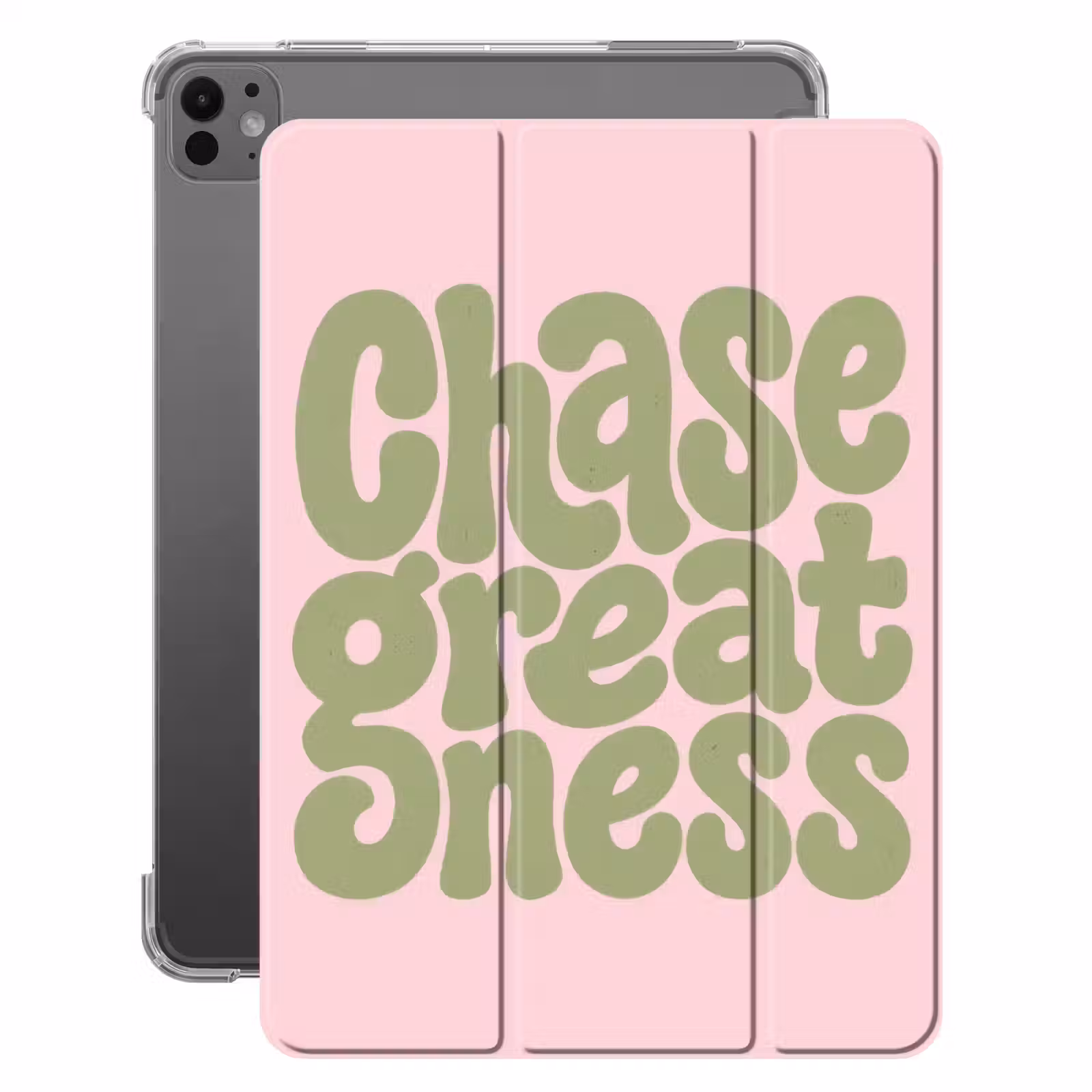 iPad-Hülle - Verfolgung der Größe - Grün - Rosa - Retro — 1