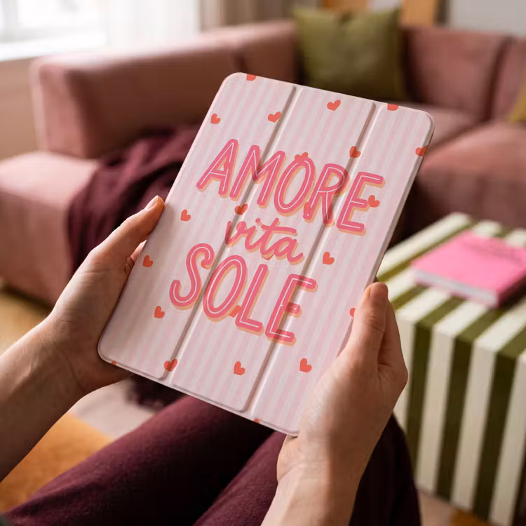 iPad-Hülle - Amore vita Sohle - Rosa - Herzen — 4