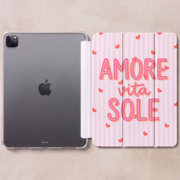 iPad-Hülle - Amore vita Sohle - Rosa - Herzen — 6