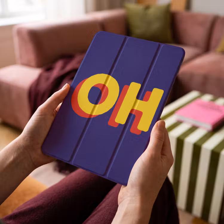 iPad-Hülle - Blau - Gelb - OH - Schatten — 4