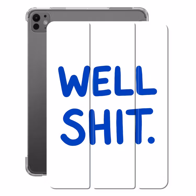 iPad-Hülle - Blau - Zitat - Weiß — 1