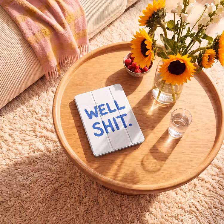 iPad-Hülle - Blau - Zitat - Weiß — 2