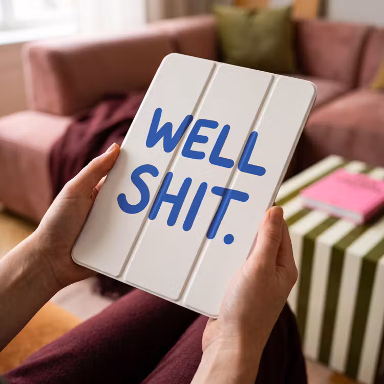 iPad-Hülle - Blau - Zitat - Weiß — 4