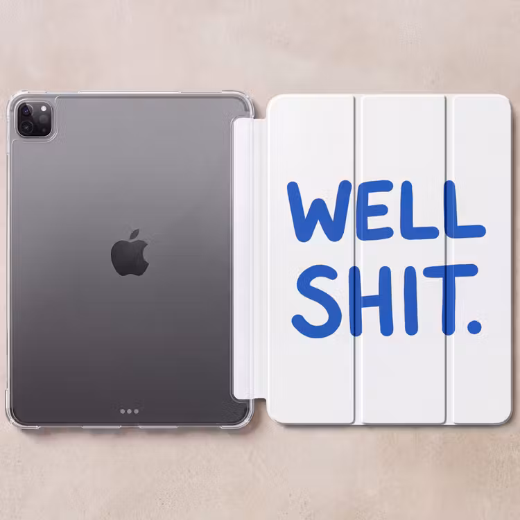 iPad-Hülle - Blau - Zitat - Weiß — 6