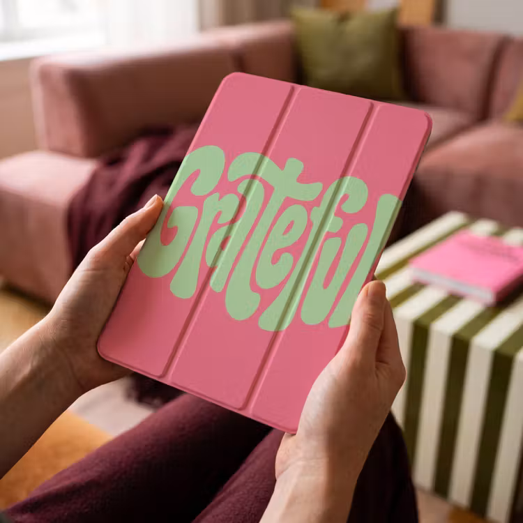 iPad-Hülle - Dankbar - Grün - Grafisch - Fließend — 4