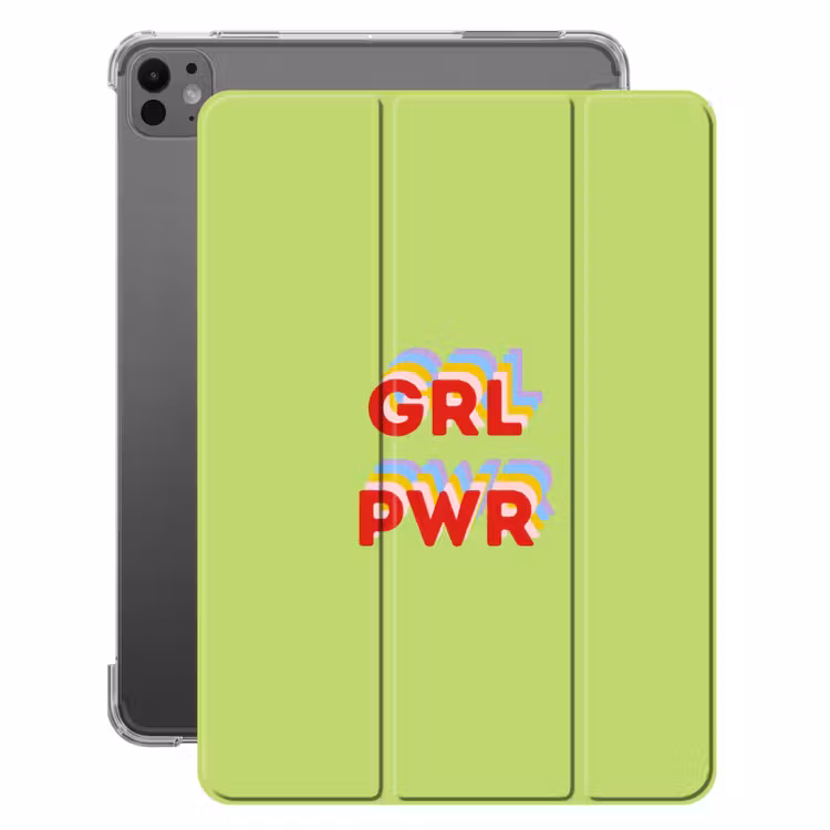 iPad-Hülle - Grl pwr - Grün - Rot - 3D — 1