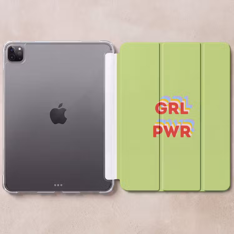 iPad-Hülle - Grl pwr - Grün - Rot - 3D — 6