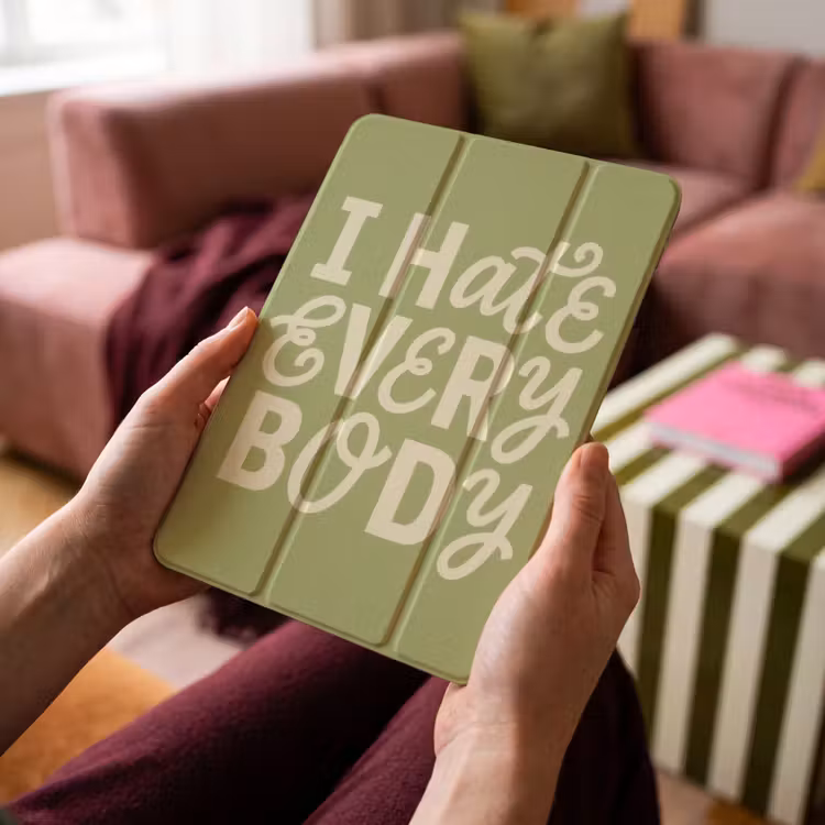 iPad-Hülle - Ich hasse alle - Grün - Retro — 4