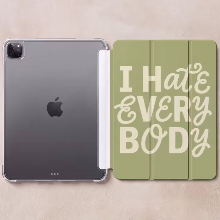 iPad-Hülle - Ich hasse alle - Grün - Retro — 6