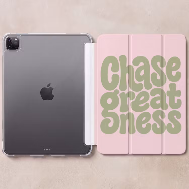 iPad-Hülle - Verfolgung der Größe - Grün - Rosa - Retro — 6