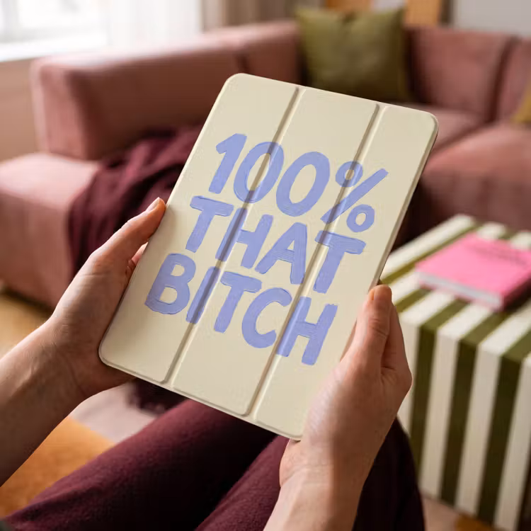 iPad-Hülle - 100% diese Schlampe - Blau - Weiß — 4