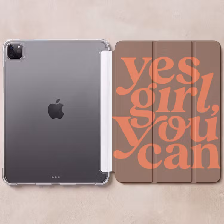 iPad-Hülle - Yes girl you can - Orange - Braun — 6