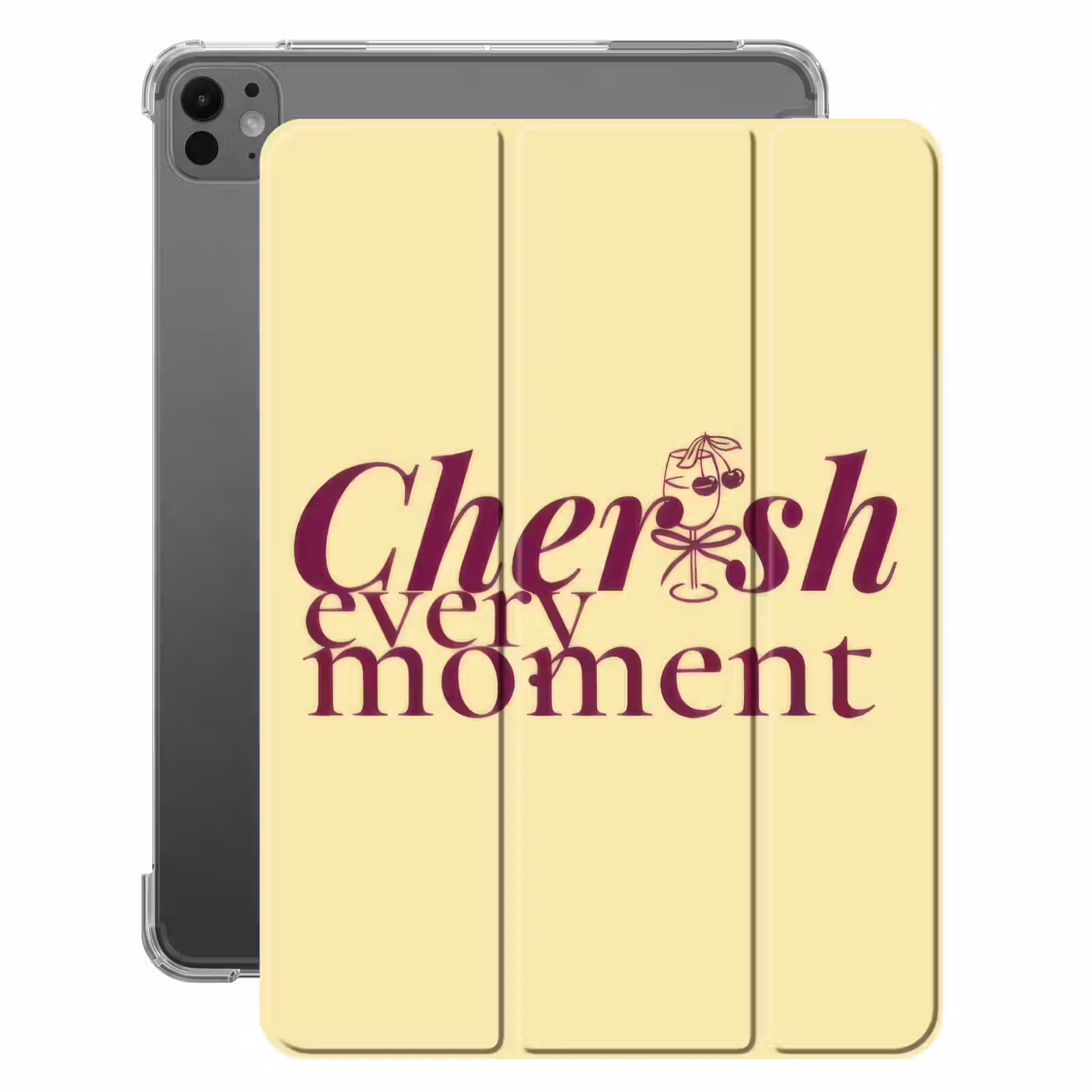 iPad-Hülle - Genieße jeden Moment - Cocktailglas - Gelb — 1