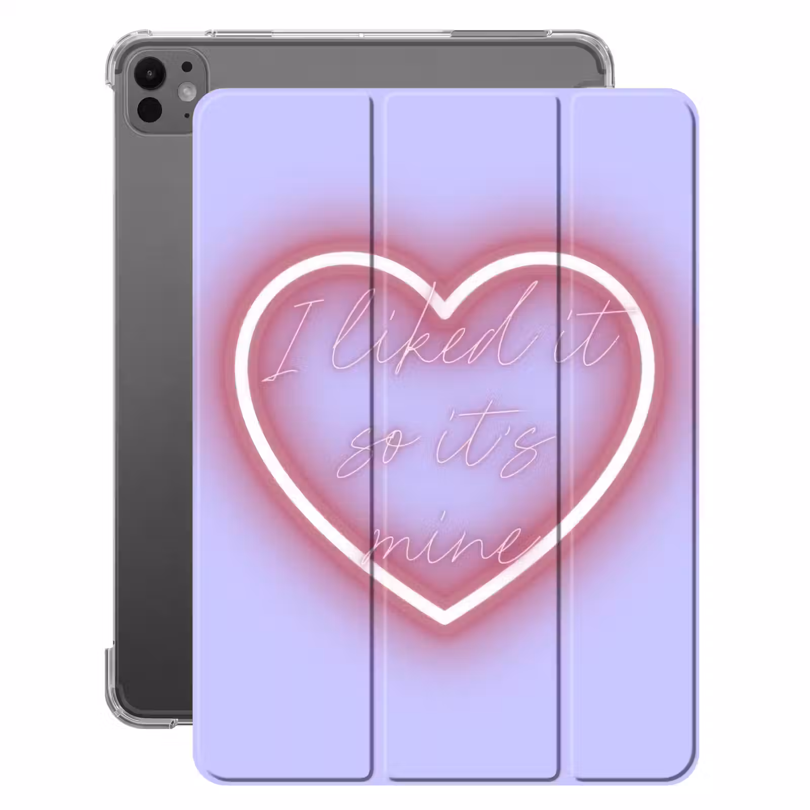 iPad-Hülle - Ich mochte es, also ist es meins - Neonherz - Lila — 1