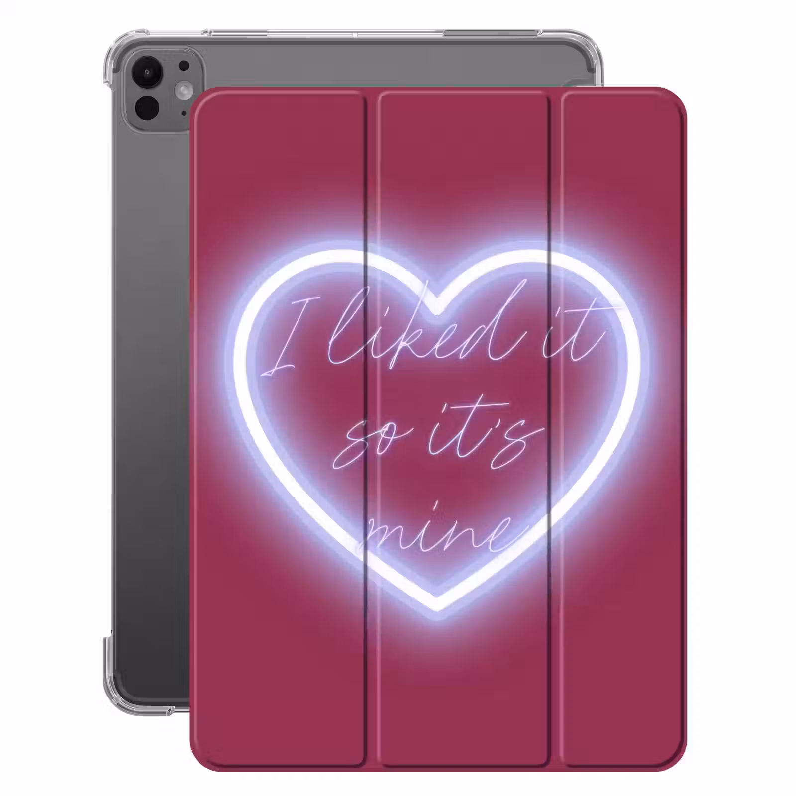 iPad-Hülle - Ich mochte es, also ist es meins - Neonherz - Rosa — 1