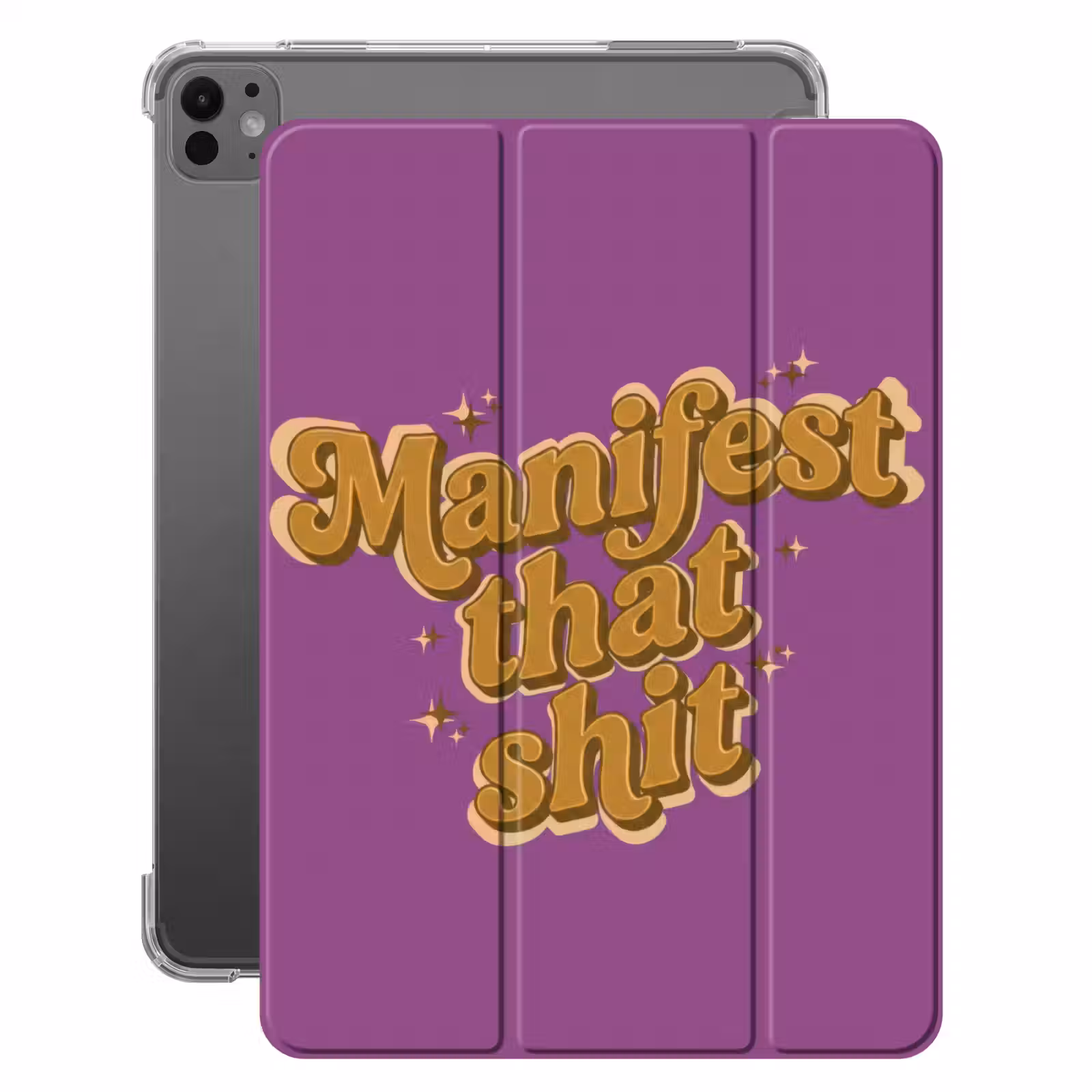 iPad-Hülle - Manifestiere den Scheiß - Lila - Glitzer — 1