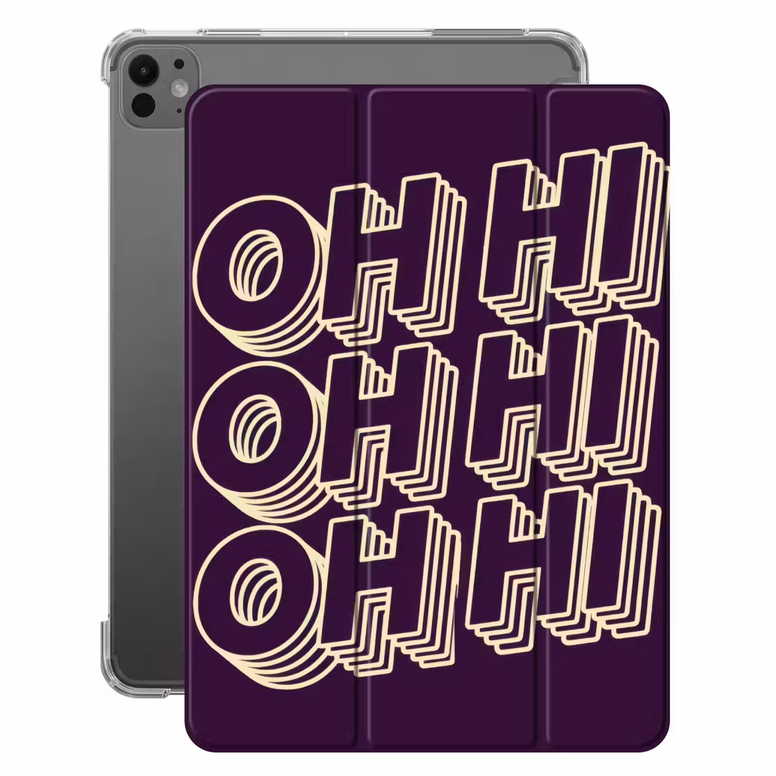 iPad-Hülle - Oh hallo - Lila - 3D — 1