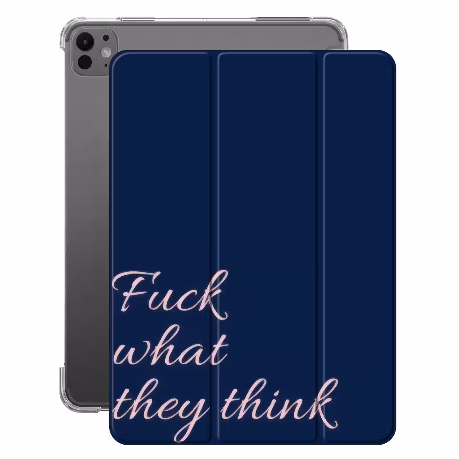 iPad-Hülle - Scheiß drauf, was sie denken - Blau - Kursiv — 1