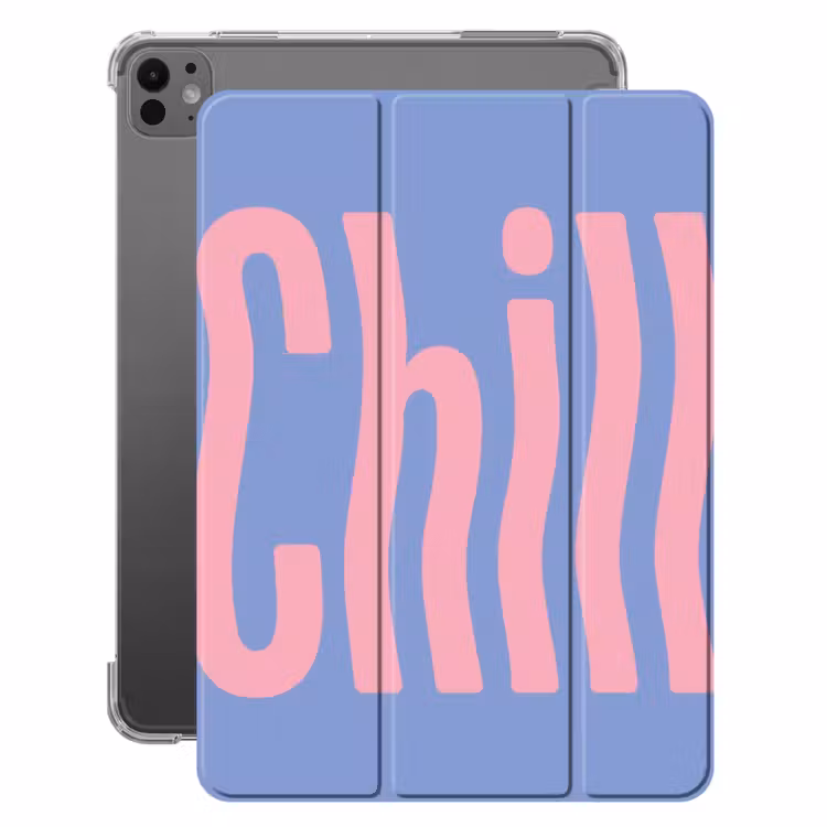 iPad-Hülle - Chill - Rosa - Blau - Gewellt — 1