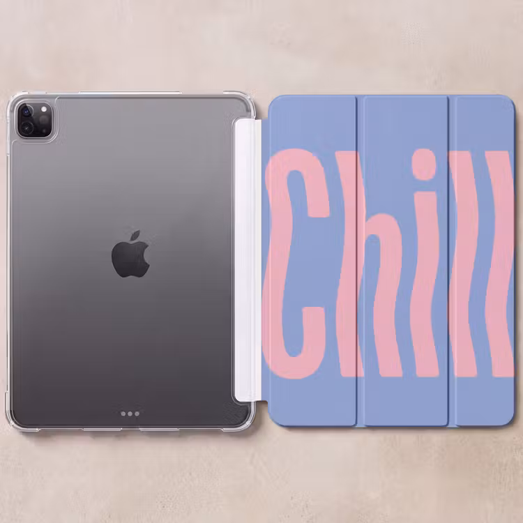 iPad-Hülle - Chill - Rosa - Blau - Gewellt — 6
