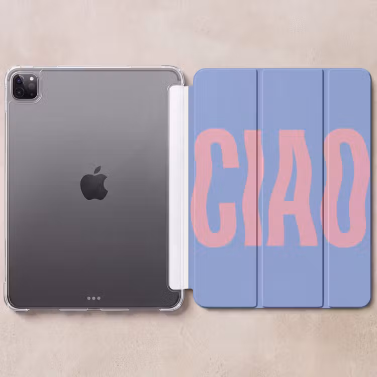 iPad-Hülle - Ciao - Rosa - Blau - Gewellt — 6