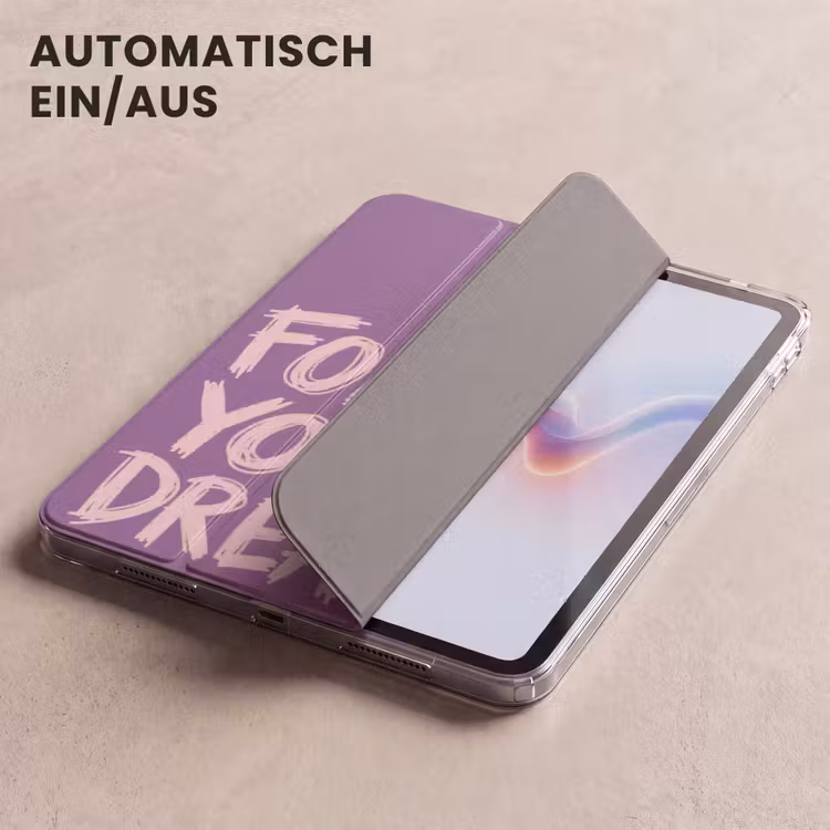 iPad-Hülle - Folge deinen Träumen - Lila - Pinseltextur — 5