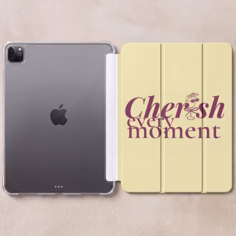 iPad-Hülle - Genieße jeden Moment - Cocktailglas - Gelb — 6