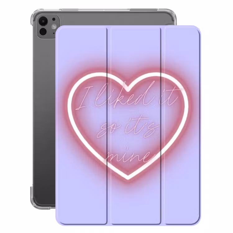iPad-Hülle - Ich mochte es, also ist es meins - Neonherz - Lila — 1