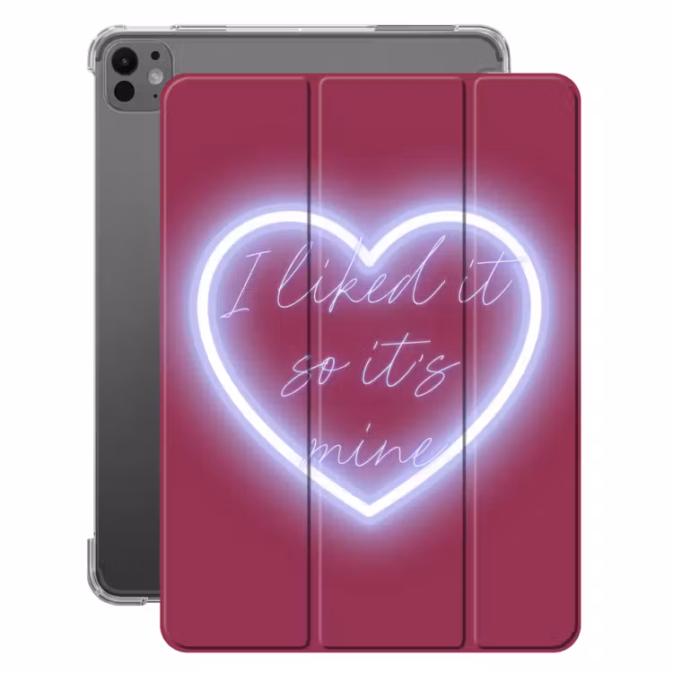 iPad-Hülle - Ich mochte es, also ist es meins - Neonherz - Rosa — 1