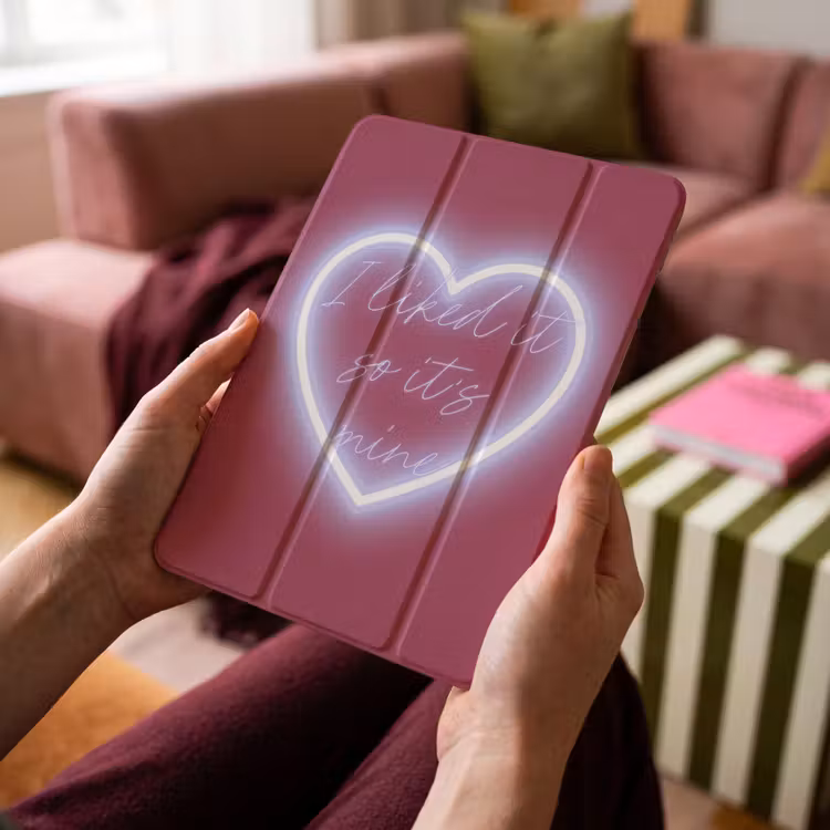 iPad-Hülle - Ich mochte es, also ist es meins - Neonherz - Rosa — 4