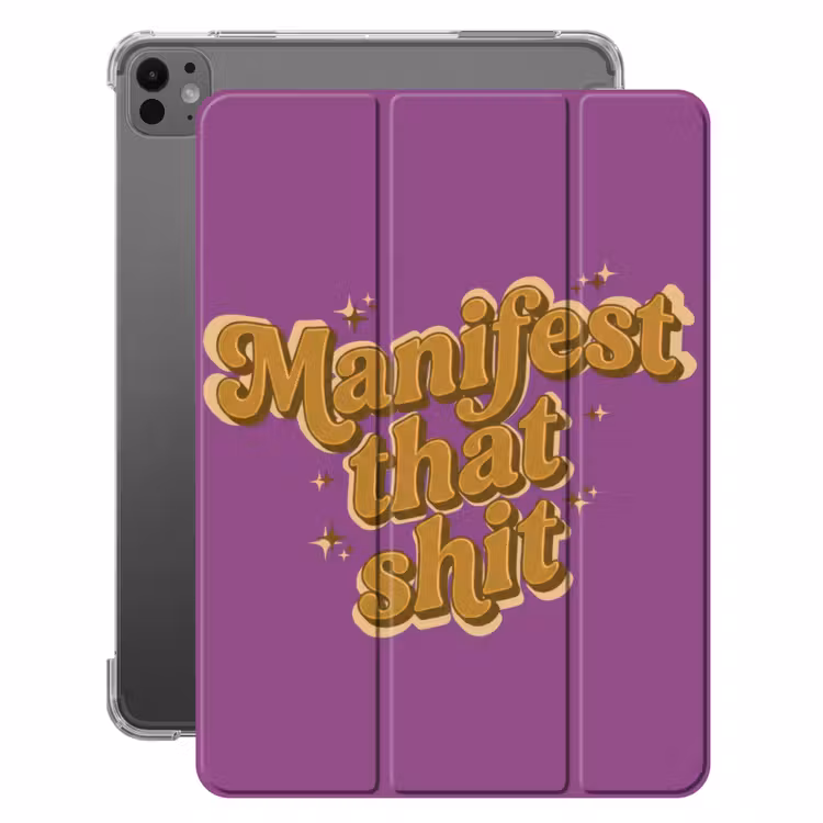 iPad-Hülle - Manifestiere den Scheiß - Lila - Glitzer — 1