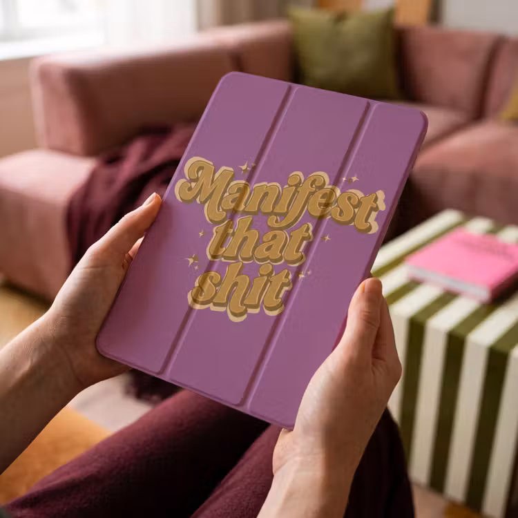 iPad-Hülle - Manifestiere den Scheiß - Lila - Glitzer — 4