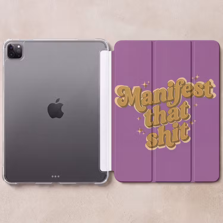iPad-Hülle - Manifestiere den Scheiß - Lila - Glitzer — 6