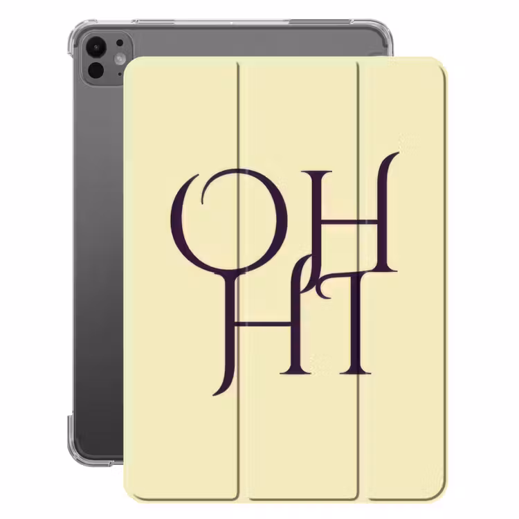 iPad-Hülle - Oh hallo - Gelb - Monogramm — 1
