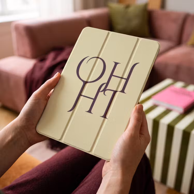 iPad-Hülle - Oh hallo - Gelb - Monogramm — 4