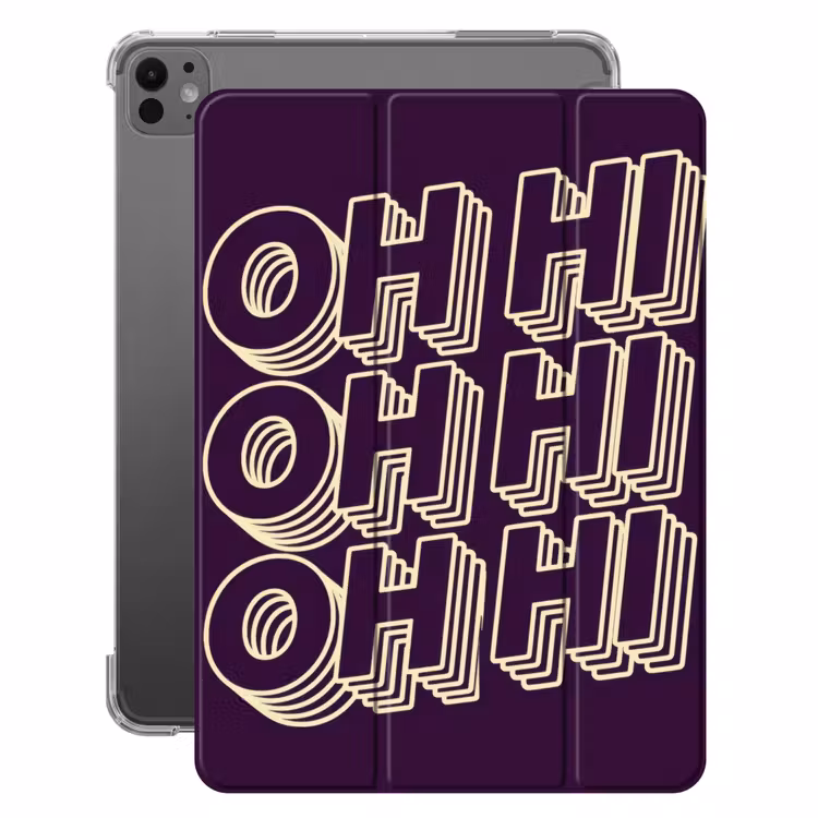 iPad-Hülle - Oh hallo - Lila - 3D — 1