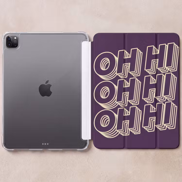 iPad-Hülle - Oh hallo - Lila - 3D — 6